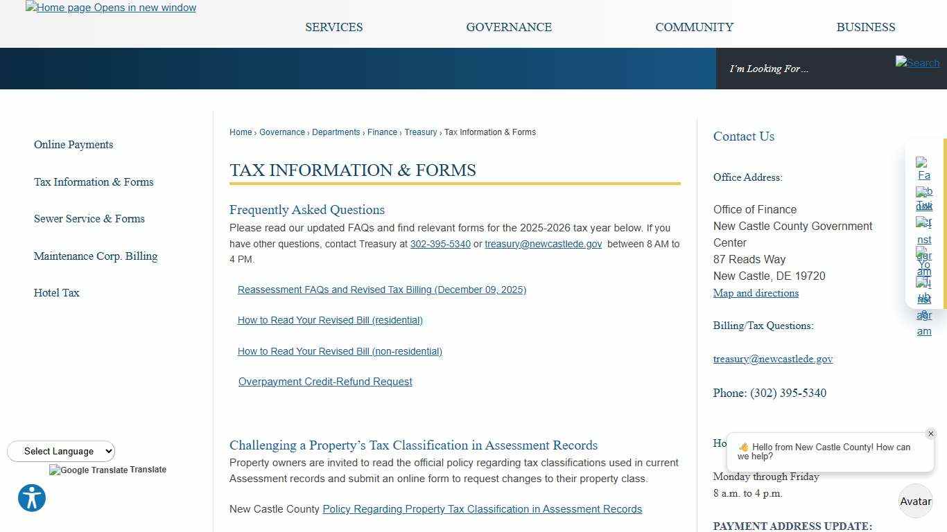 Tax Information & Forms | New Castle County, DE - Official Website