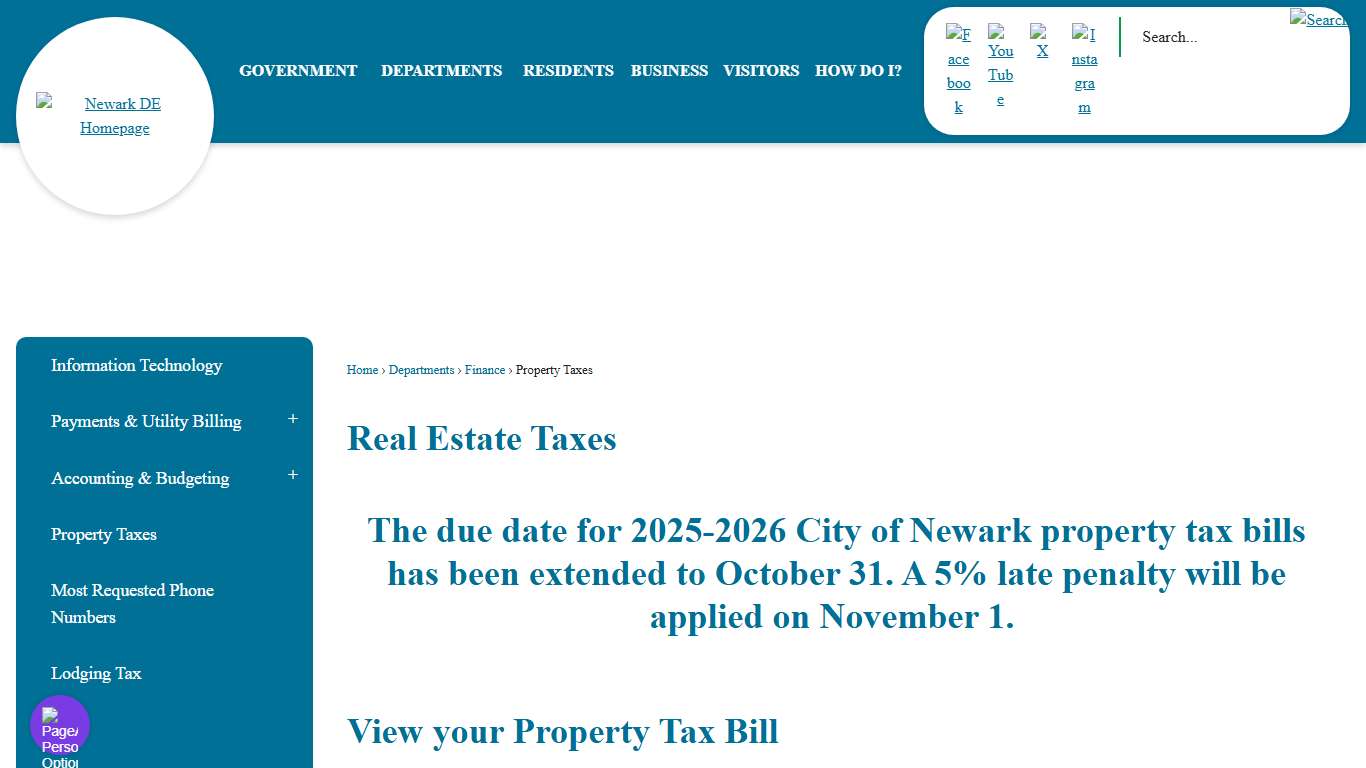 Real Estate Taxes | Newark, DE - Official Website